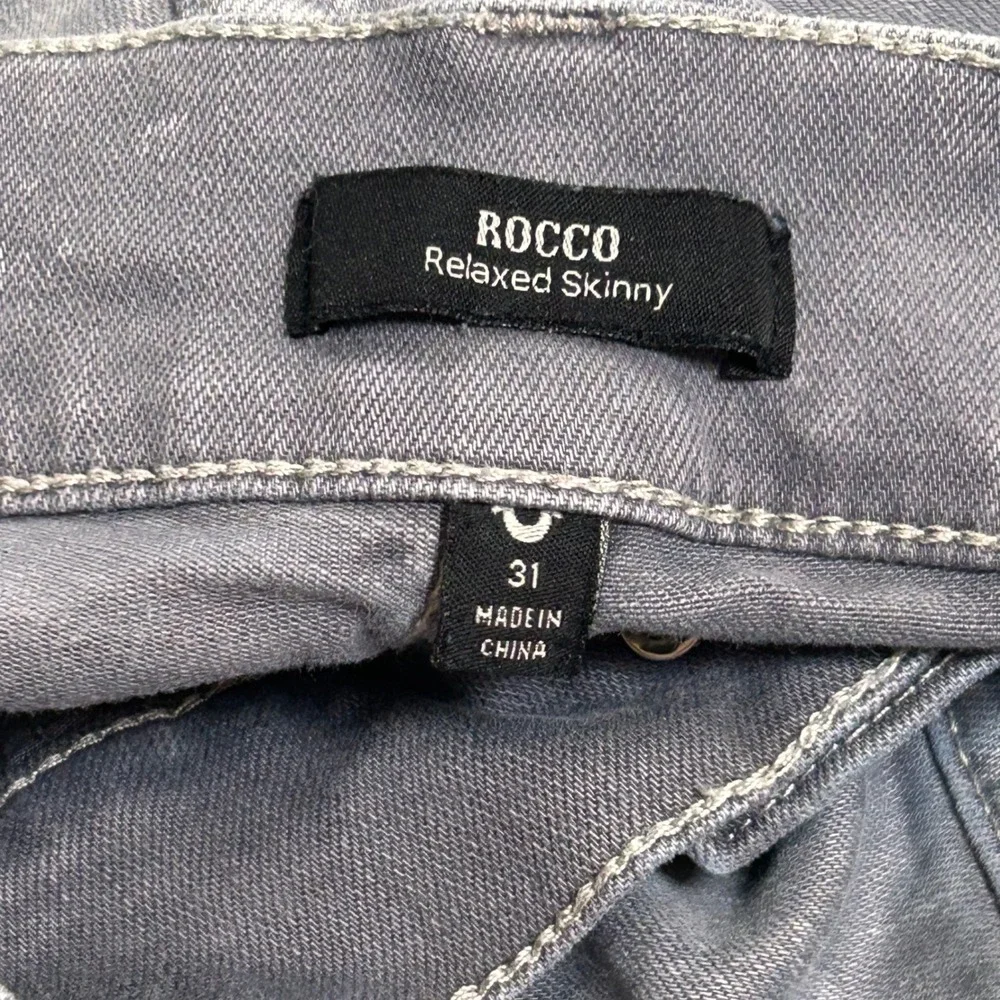 True Religion Rocco Relaxed Skinny Grey Acid Wash Denim Shorts Mens 31
